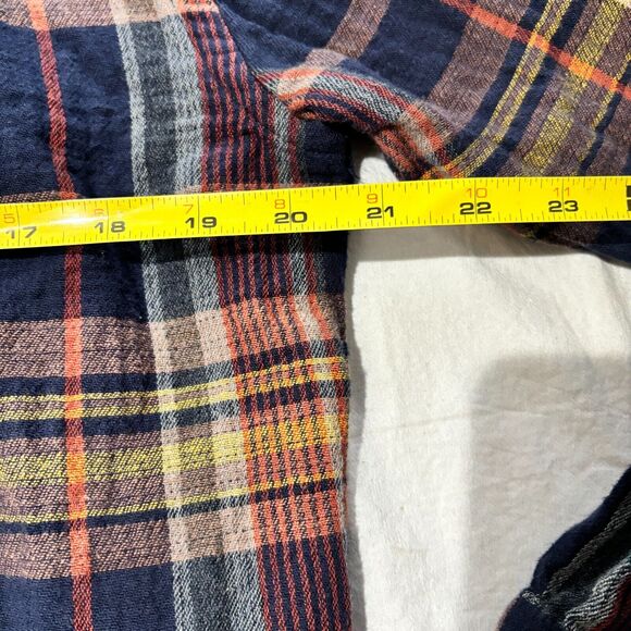 Zara Plaid Heavyweight Button Up Flannel Shirt Men's M Brown Blue - Picture 3 of 5